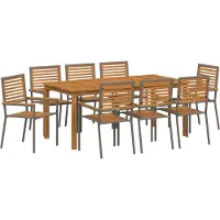 vidaXL Garten Essgruppe 9 stk. Grau Massivholz Akazie