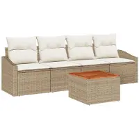 vidaXL Gartensofa-set 5 stk. Beige und Creme Poly-Rattan
