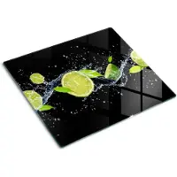 Tulup GLASPLATTE 60x52 cm Limetten und Wasser