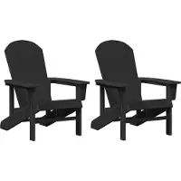 vidaXL Gartenstuhl 2 Stk. Schwarz Polyethylen