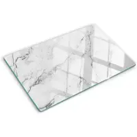Tulup Herdabdeckplatte 80x52 cm Schneidebrett Glas Schutzplatte Küchenutensilien Spritzschutz Abdeckung Marmor