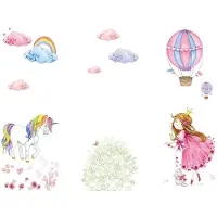 A.S. Création Vliestapete "Kinderzimmer Fototapete Einhorn Prinzessin Rosa" matt strukturiert