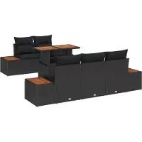 vidaXL Gartensofa-set 6 Stk. Schwarz und Braun