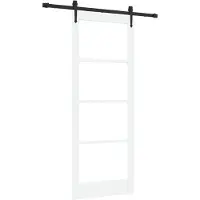 vidaXL Schiebetür ORKDAL 83 x 211 cm Massivholz Kiefer und Glas Weiß