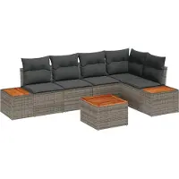 vidaXL Garten-Sofa-Set 5 stk. 5-Sitzanzahl Grau Poly Rattan