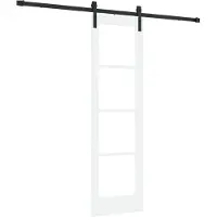 vidaXL Schiebetür ORKDAL Weiß 61 x 198,5 cm Massivholz Kiefer und Glas