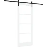 vidaXL Schiebetür ORKDAL Weiß 83 x 202 cm Massivholz Kiefer und Glas