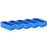 Ssi Regalkasten RK 421, 8 Fächer, Etikettenhalter, L 408 x B 162 x H 115 mm, Polystyrol, blau, 5 Stück