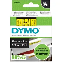 Dymo Schriftbandkassette D1 45808, 19 mm, gelb/schwarz