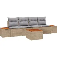 vidaXL Garten-Sofa-Set 5 stk. Beige Poly Rattan