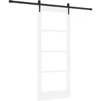 vidaXL Schiebetür ORKDAL Weiß 83 x 202 cm Massivholz Kiefer und Glas