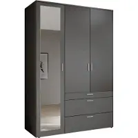 Die Möbelfundgrube Kleiderschrank graphit mit Spiegel - 135 cm - 3-türig - VESALA