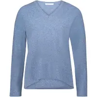 Betty & Co Strickpullover mit V-Ausschnitt in Moonlight Blue Melange | Gr.: 42