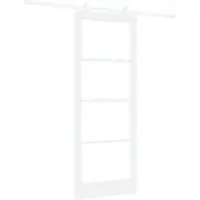 vidaXL Schiebetür ORKDAL Weiß 83 x 211 cm Massivholz Kiefer und Glas