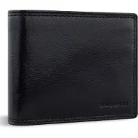 Bugatti Leder Geldbörse Savona Wallet With Flap 8CC Black schwarz