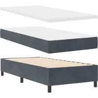 vidaXL Boxspringbett mit Kopfteil Dunkelgrau 190 x 90 cm Samt