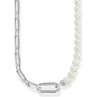 Thomas Sabo Halskette Glieder und Perlen Silber