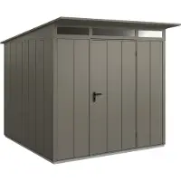 Hörmann , Metall-Gerätehaus Berry Modern mit Pultdach Typ 2, 248 x 283 cm, quarzgrau, 7 m², 1-flüglige Tür