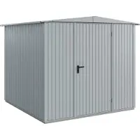 Hörmann , Metall-Gerätehaus Berry Classic mit Satteldach Typ 2, 259 x 248 cm, fenstergrau, 6,4 m², 1-flüglige Tür