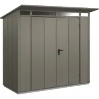 Hörmann , Metall-Gerätehaus Berry Modern mit Pultdach Typ 1, 248 x 153 cm, quarzgrau, 3,8 m², 2-flüglige Tür