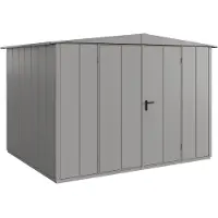 Hörmann , Metall-Gerätehaus Berry Modern mit Satteldach Typ 3, 324 x 248 cm, graualuminium, 8 m², 2-flüglige Tür