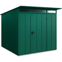Hörmann , Metall-Gerätehaus Berry Modern mit Pultdach Typ 2, 248 x 283 cm, moosgrün, 7 m², 1-flüglige Tür