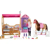 Barbie „ Mysteries: Das geheimnisvolle Pferdeabenteuer“ Pferdestall-Spielset mit Puppe, Spielzeugpferd und Zubehör, mehr als 25 Teile, Modepuppe, Weiblich, 3 Jahr(e), Mädchen, 355,6 mm, 2,47 kg
