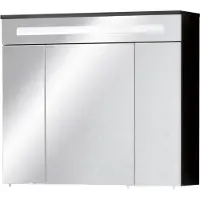 Fackelmann LED Spiegelschrank KARA / mit Soft-Close-System / Maße (B x H x T): ca. 80 x 70 x 23 cm / Schrank für das Bad / Möbel fürs WC oder Badezimmer / Korpus: Anthrazit / Front: Spiegel