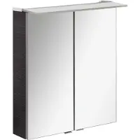 Fackelmann LED Spiegelschrank B.PERFEKT / Badschrank mit Soft-Close-System / Maße (B x H x T): ca. 60 x 69 x 15 cm / hochwertiger Schrank mit Spiegel und fürs Bad/ Korpus: Schwarz