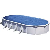 Gre Ovaler Stahlwandpool in Weiß KITPROV1028 – 1000 x 550 x 132 cm, Komplettset + GRATIS Elektrischer Poolreiniger VCB50