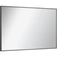 Fackelmann LED Spiegel NEW YORK / Wandspiegel mit umlaufender LED- / Maße (B x H x T): ca. 100 x 68 x 3 cm / rechteckiger Spiegel mit Sensorschalter / Leistung: 30 Watt / schwarzer Rahmen