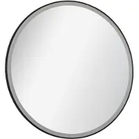 Fackelmann LED Spiegel NEW YORK / Wandspiegel mit umlaufender LED- / Maße (B x H x T): ca. 80 x 80 x 3 cm / runder Spiegel mit Sensorschalter / Leistung: 30 Watt / schwarzer Rahmen
