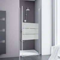 Schulte Duschtür in Nische mit Drehtür Alexa Style 2.0 ExpressPlus 90 cm Profil aluminium Glasdekor Depoli Light