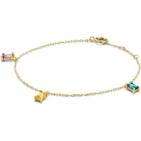 Jackie Medina Triple Gem Armband aus 14 Karat Gelbgold