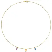 Jackie Gold Medina Triple Gem Halskette aus 14 Karat Gelbgold