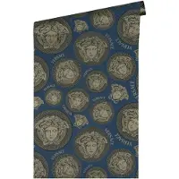 Versace Vliestapete "Wallpaper 5 Medusakopf" abstrakt gemustert leicht glänzend leicht strukturiert Designertapete Tapeten Wohnzimmer Schlafzimmer Küche Flur Design Optik