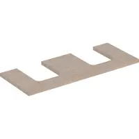 Geberit ONE Waschtischplatte, Ausschnitt 2-fach, für Aufsatzwaschtisch Schalenform, 120x3x47cm, 505.335.00.5, Farbe: Eiche / Melamin Holzstruktur