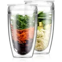 Bodum Snack- und Trinkbecher Pavina To Go Transparent 400 ml (Set von 2)