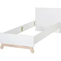 Roba Jugendbett 'Clara' 90 x 200 cm, für Kinder- und Jugendzimmer, Nachbildung weiß & Buchenfüße aus Echtholz