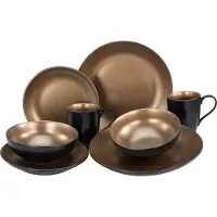 Creatable , 23599, Glamour Gold Gold, Kombiservice 8-tlg, Steinzeug