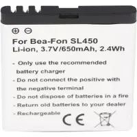 AccuCell Akku passend für Bea-Fon SL450, SL560 3,7 Volt 650mAh
