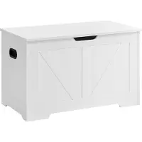 Vasagle Sitzbank mit Stauraum Scheunenstil weiß LSB062T14