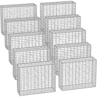 Songmics Drahtkorb Gabionen, 100 x 80 x 30 cm, Metall-Steinkörbe, 1er Set