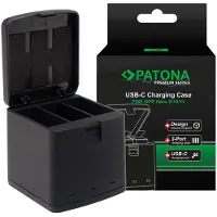 PATONA Premium Ladebox 3 Akkus GoPro Hero 9/10/11/12 inkl. USB-C