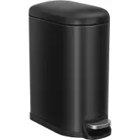 Songmics Mülleimer Bad 10L mit Deckel aus Stahl LTB010B02