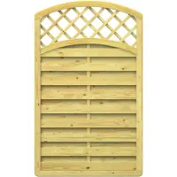 Traumgarten Sichtschutzzaun Holz XL Rundbogen mit Gitter-rund-oben Sichtschutz Lamellenzaun, 119x179 cm