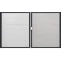 GROEN & JANSSEN Doppeltor GroJa BasicLine links vormontiert ohne Pfosten Rahmen anthrazit 300 x 180 cm weiß