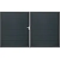GROEN & JANSSEN Doppeltor GroJa BasicLine rechts vormontiert ohne Pfosten Rahmen anthrazit 300 x 180 cm anthrazit