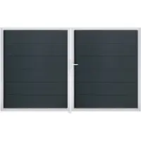 GROEN & JANSSEN Doppeltor GroJa BasicLine links vormontiert ohne Pfosten Rahmen Aluminium 300 x 180 cm anthrazit