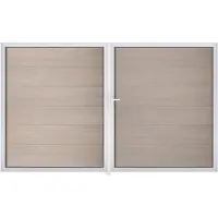 GROEN & JANSSEN Doppeltor GroJa BasicLine links vormontiert ohne Pfosten Rahmen Aluminium 300 x 180 cm Sheffield Oak